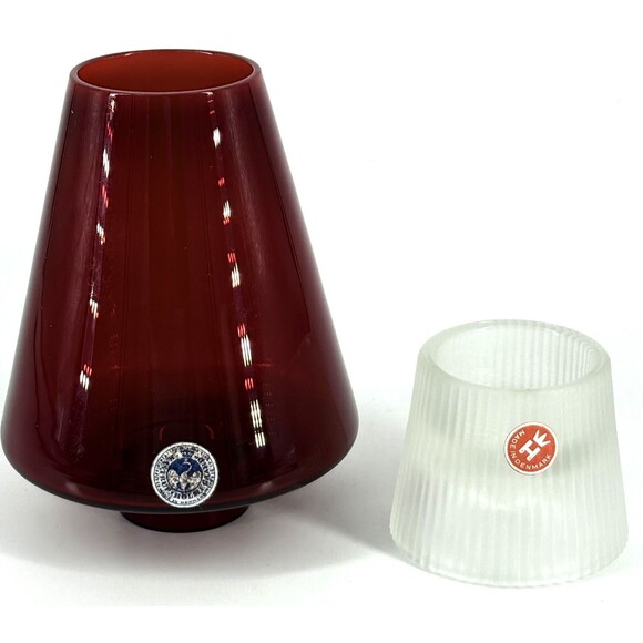 Per Lütken for Holmegaard. A rare 16 cm "Hygge" lamps for candles in red - Picture 5 of 7